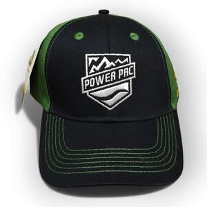 John Deere Power Pac Embroidered Baseball Cap Men Black Green Logo